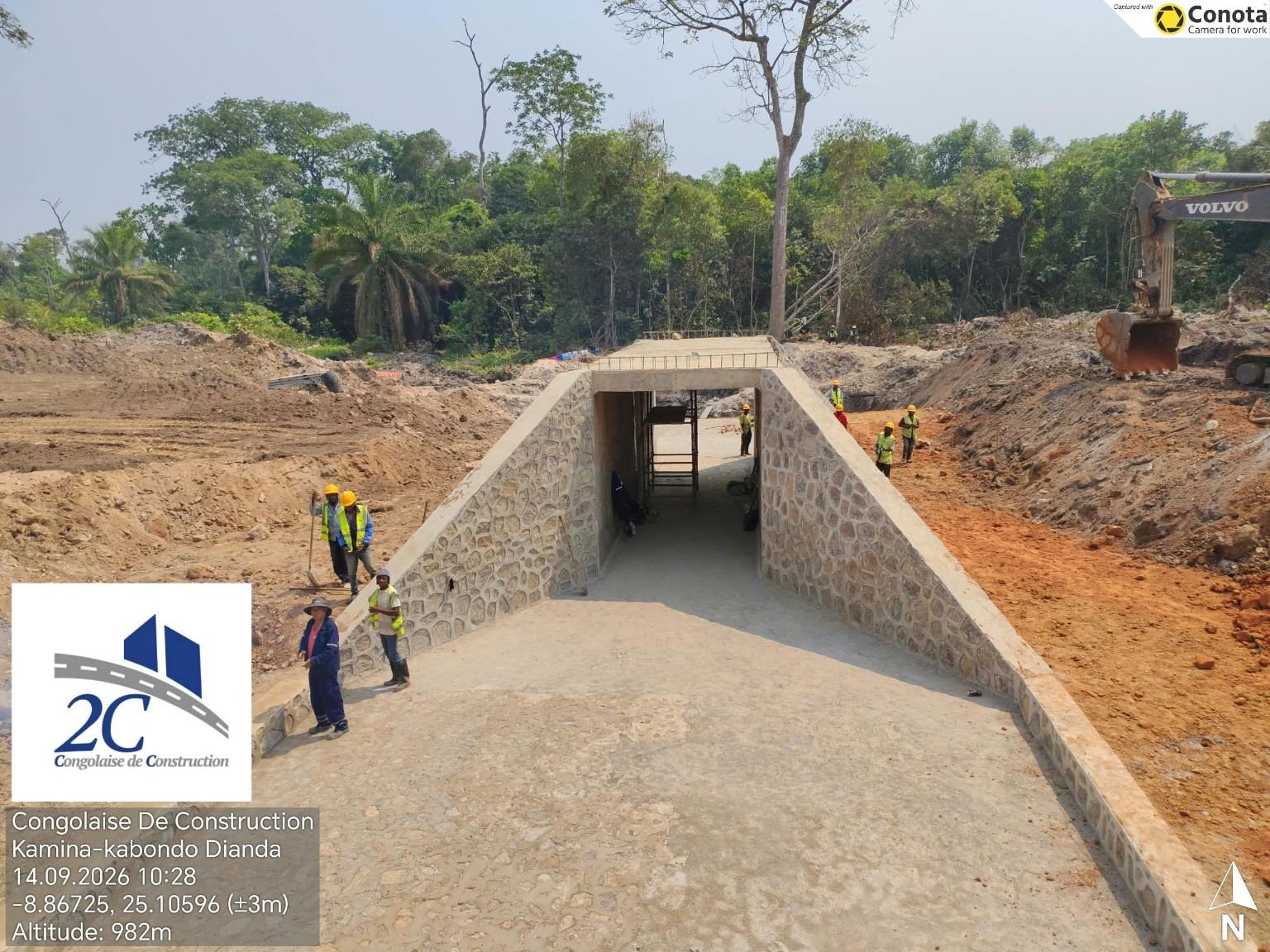Ouvrage de franchissement réalisé à Kamina-Kabondo Dianda par La Congolaise de Construction SARL